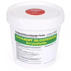 Langnachleuchtende Dispersionsfarbe 23-mcd für maximal 1,1 m², 1 kg Gebinde