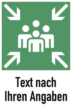 Sammelstelle mit Text nach Ihren Angaben, Alu, 400x600 mm