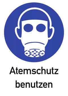 Atemschutz benutzen ISO 7010, Kombischild, Alu, 262x371 mm