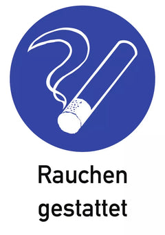 Rauchen gestattet, Kombischild, Kunststoff, 210x297 mm