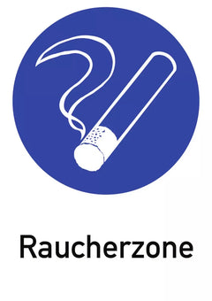 Raucherzone, Kombischild, Folie, 210x297 mm