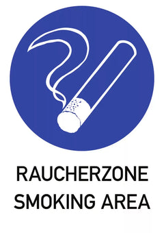 Raucherzone - Smoking Area, Kombischild, Folie, 210x297 mm