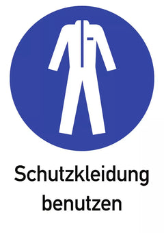 Schutzkleidung benutzen ISO 7010, Kombischild, Alu, 262x371 mm