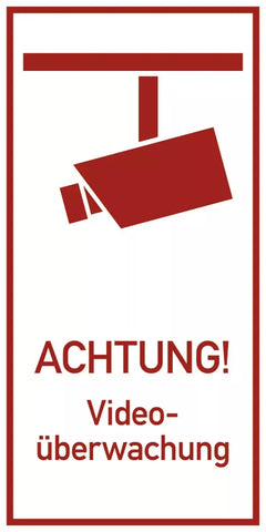 ACHTUNG! Videoüberwachung, Alu, 200x400 mm