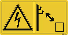 Ausreichenden Abstand zu elektrischen ..., Folie, 68x35 mm, 10 Stück/Bogen