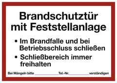 Brandschutztür mit Feststellanlage..., Folie, 297x210 mm