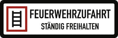 Feuerwehrzufahrt ständig freihalten, Alu, 1000x330 mm