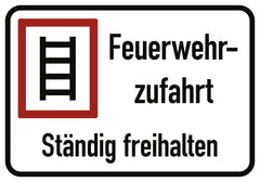 Feuerwehrzufahrt Ständig freihalten, Alu, 500x350 mm