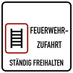 Feuerwehrzufahrt ständig freihalten, Alu, 500x500 mm