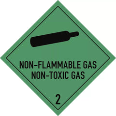 Gefahrzettel Klasse 2.2 Text NON-FLAMMABLE..., Folie, 100x100 mm