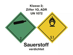 Gefahrzettel Klasse 2 - Sauerstoff verdichtet, Folie, 100x75 mm, 250 Stück/Rolle