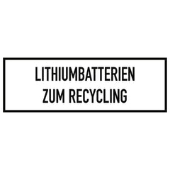 Gefahrzettel Lithiumbatterien zum Recycling, Folie, 148x52 mm, 500 Stück/Rolle