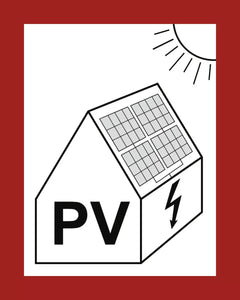 Hinweis auf eine PV-Anlage (Photovoltaikanlage), Folie, 105x148 mm