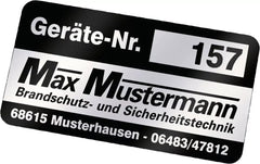 Inventaretiketten schwarz/silber, Polyesterfolie, 50x25 mm, 100 Stück/Rolle