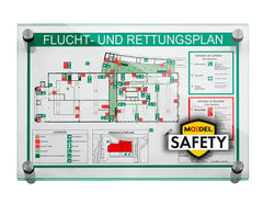 MOEDEL SAFETY Galerie Wegweiser DIN A4 mit 25 mm Wandabstand