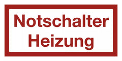 Notschalter Heizung, Kunststoff, 80x40 mm