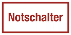 Notschalter, Textschild, Folie, 200x100 mm