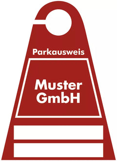 Parkausweis mit weißem Firmeneindruck, Kunststoff transparent, 120x165 mm