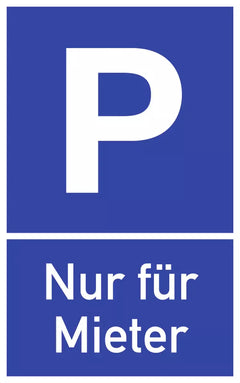 Parkplatzschild - Nur für Mieter, Alu, 250x400 mm