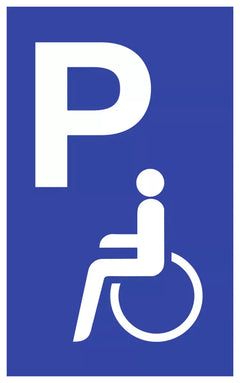 Parkplatzschild - Parkplatz für Behinderte, Alu, 250x400 mm