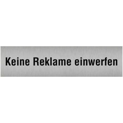 Piktogramm Keine Reklame einwerfen, Edelstahl, selbstklebend, 160x40 mm