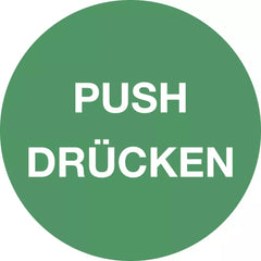 Piktogramm Push/Drücken, Folie, Ø 50 mm