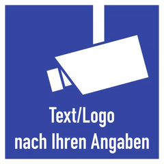 Video-Infozeichen - Text und/oder Logo nach Ihren Angaben, Alu, 250x250 mm