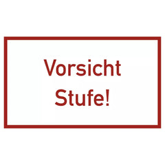 Vorsicht Stufe!, Folie, 250x150 mm