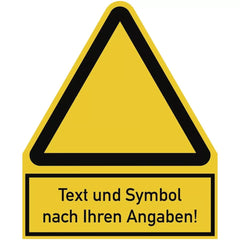 Warnzeichen - Symbol und Text nach Ihren Angaben, Folie, 200x244 mm