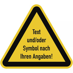 Warnzeichen - Text und/oder Symbol nach Ihren Angaben, Folie, 30 mm SL