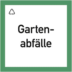 Wertstoffkennzeichnung Gartenabfälle, Folie, 300x300 mm