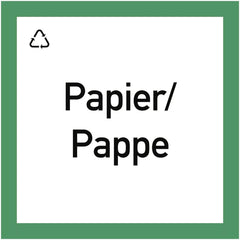 Wertstoffkennzeichnung Papier/Pappe, Folie, 300x300 mm