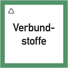 Wertstoffkennzeichnung Verbundstoffe, Folie, 300x300 mm