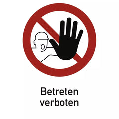 Betreten verboten, Kombischild, Alu, 131x185 mm