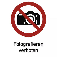 Fotografieren verboten ISO 7010, Kombischild, Alu, 262x371 mm