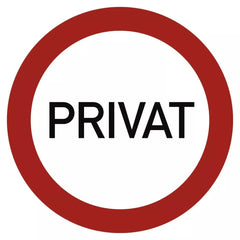 PRIVAT, Textschild, Alu, Ø 315 mm