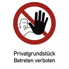 Privatgrundstück Betreten verboten, Kombischild, Alu, 262x371 mm