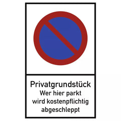 Privatgrundstück Wer hier parkt ..., Alu, 250x400 mm