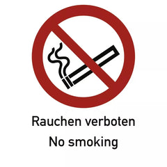 Rauchen verboten No smoking ISO 7010, Kombischild, Alu, 210x297 mm