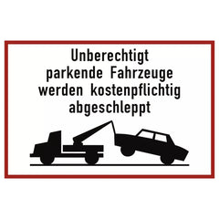 Unberechtigt parkende Fahrzeuge werden ..., Alu, reflektierend RA1, 600x400 mm