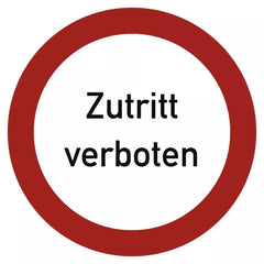 Zutritt verboten, Textschild, Alu, Ø 200 mm