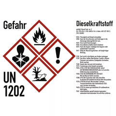 Gefahrstoffkennzeichnung Dieselkraftstoff nach GHS, Folie, 148x105 mm, Idx 2019