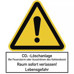 CO2-Löschanlage..., Kombischild, Folie, 210x240 mm