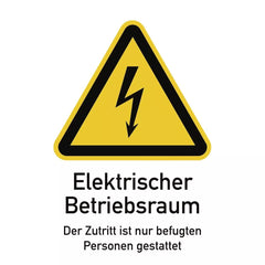 Elektrischer Betriebsraum..., Kombischild, Alu, 210x297 mm