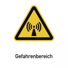 Gefahrenbereich ISO 7010, Kombischild, Alu, 131x185 mm