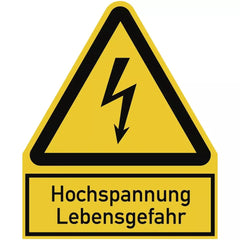 Hochspannung Lebensgefahr, Kombischild, Alu, 100x122 mm