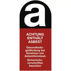 Kennzeichnung für asbesthaltige Stoffe, Folie, 25x60 mm, 3 Stück/Bogen