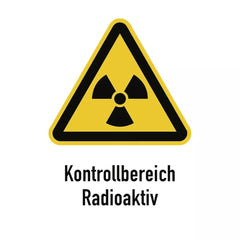 Kontrollbereich Radioaktiv, Kombischild, Alu, 210x297 mm