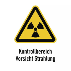 Kontrollbereich Vorsicht Strahlung, Kombischild, Alu, 210x297 mm