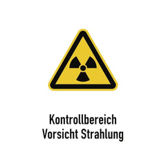 Kontrollbereich Vorsicht Strahlung, Kombischild, Folie, 148x210 mm